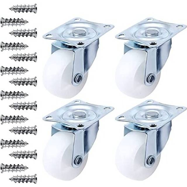 4Pcs Caster Wheels, 1.5 Inch Single Wheel Casters with 16 Screws for Furniture Pallet Bench Tool Trolley