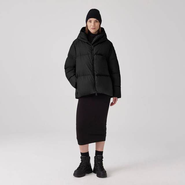 Canada Goose Womens Black Hooded Quilted Cotton Jacket Xs - BLACK