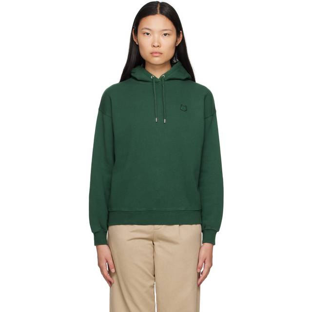 Maison Kitsuné Green Bold Fox Head Hoodie - Bottle Green - XXS
