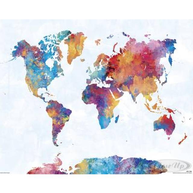 Watercolor Map Kunstdruck Michael Tompsett