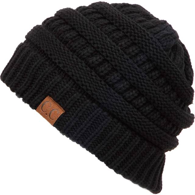 C.C Exclusives Cable Knit Beanie - Thick  Soft & Warm Chunky Beanie Hats (HAT-20A) (Black)