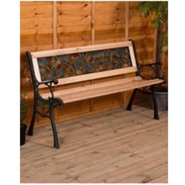 Garden Vida Garden Bench Rose Style 3 Seater Outdoor Furniture - Brown - One Size