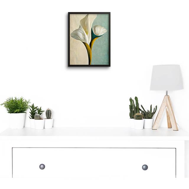 Cala Lily Lilies Flowers Bouquet Abstract - Picture Frame Graphic Art (25.9cm H X 20.6cm W)