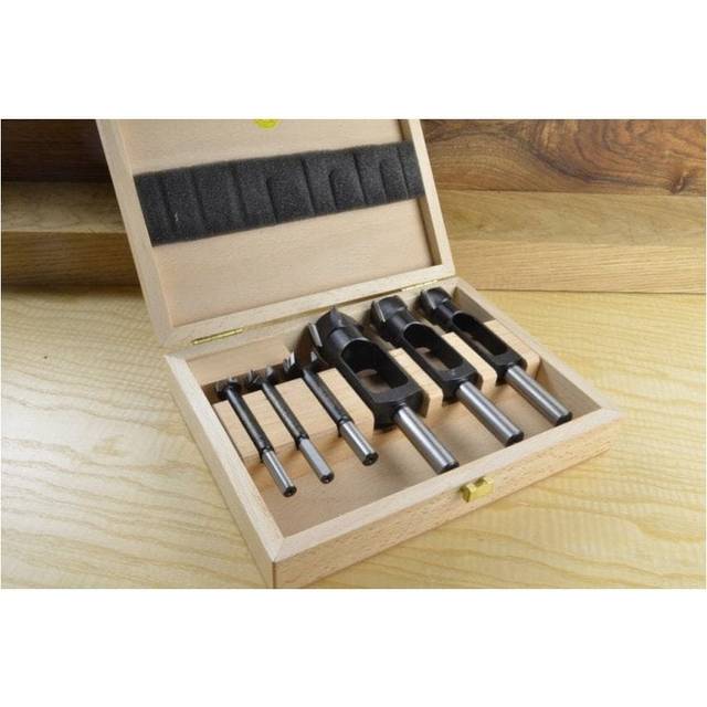 Famag - 6PCS Plug Cutter with Bormax Bit Set 15, 20, 25mm, in Wooden Case, 1628306