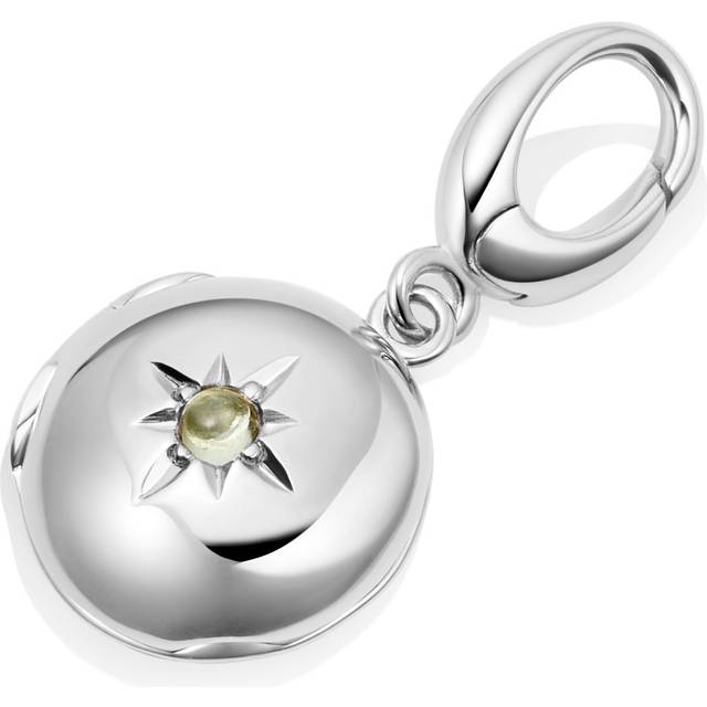 Silver Biography August Birthstone Peridot Locket Charm
