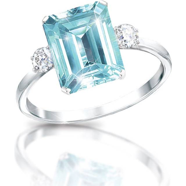 'Aqua Allure' Princess Diana Diamonesk Ring