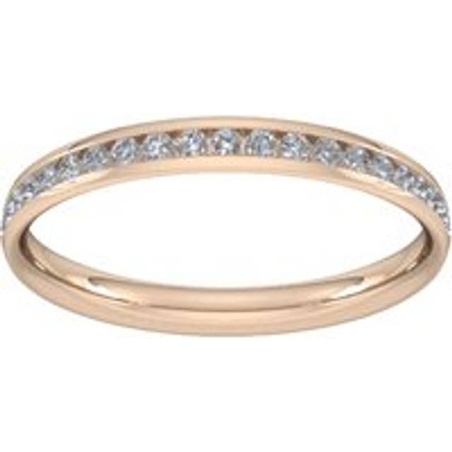 0.21 Carat Total Weight Half Channel Set Brilliant Cut Diamond Wedding Ring In 18 Carat Rose Gold - Ring Size P