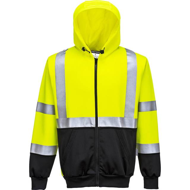 Portwest Hi-Vis Two-Tone Zipped Hoodie B315 Yellow/Black 3XL Colour: Y