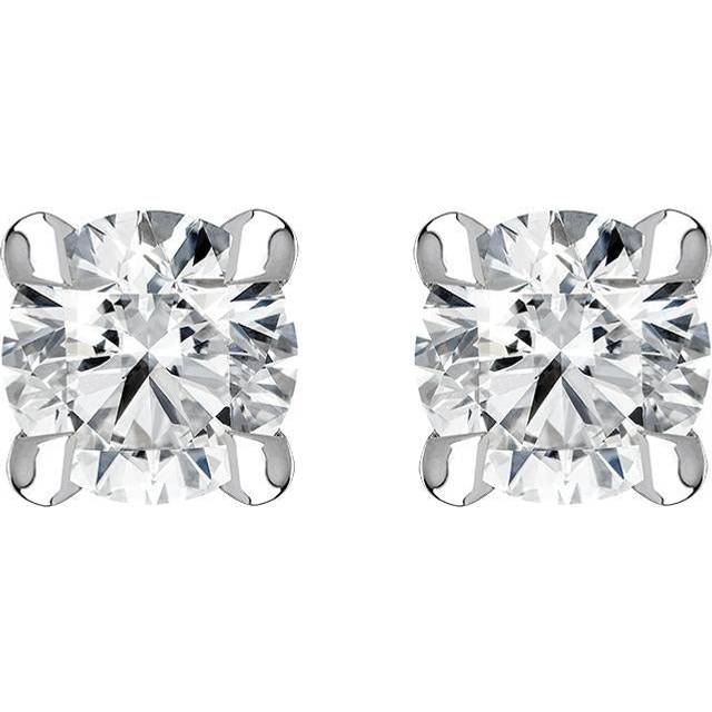 18ct White Gold 0.30ct Brilliant Cut Diamond Solitaire Stud Earrings