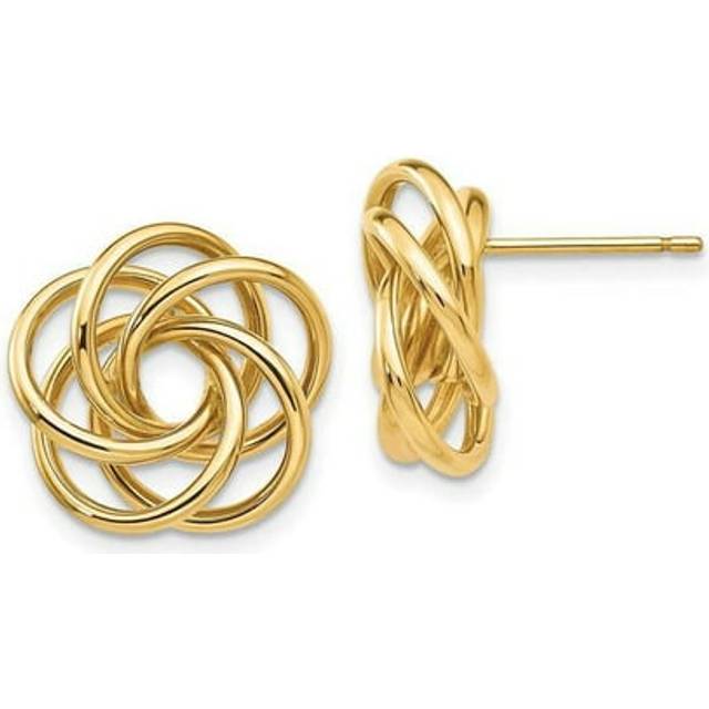 Quality Gold T564 14K Yellow Gold Polished Love Knot Post Earrings