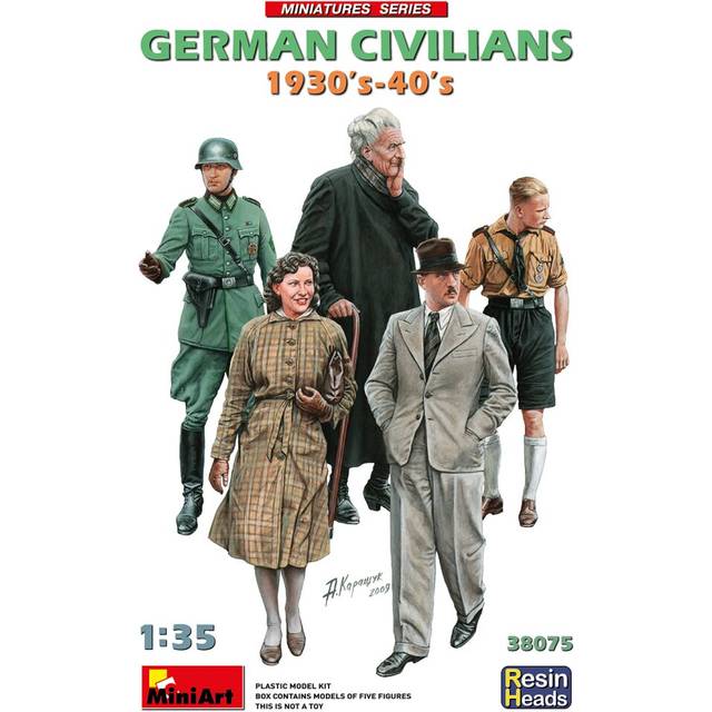 MiniArt 38075 German Civilians 1930-40s with Resin Heads 1:35 Scale
