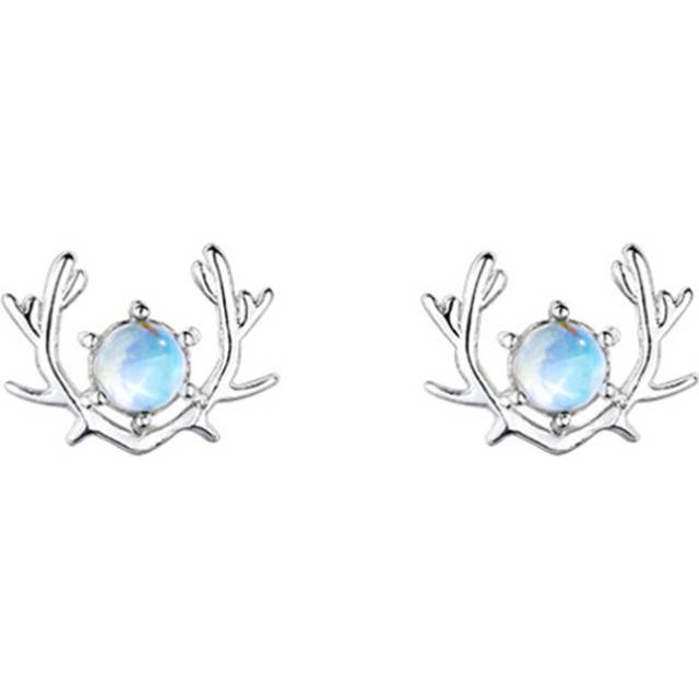2PCS Copper Animals Deer Stud Earrings for Women Christmas Jewelry