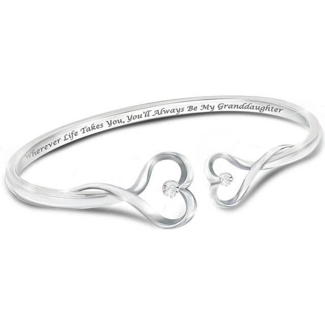 'Always My Granddaughter' Heart-Shaped Diamond Bracelet