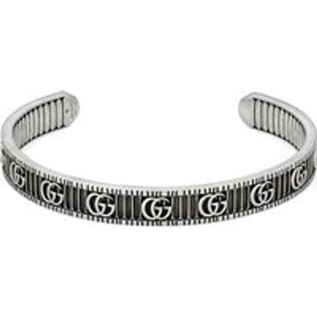 Gucci Double G Motif Aged Sterling Silver Bracelet