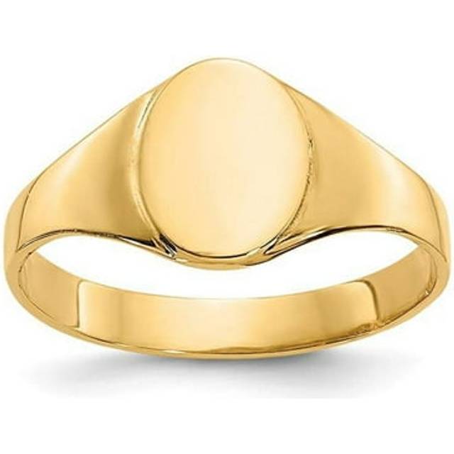 2-7 mm 14K Yellow Gold High Polished Oval Baby Signet Ring, Size 1