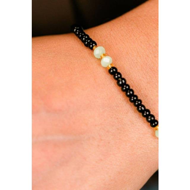 The Colourful Aura Silver Bead Daily Elegant Indian Mangalsutra Adult & Kids Nazaria Bracelet In Turquoise - One Size