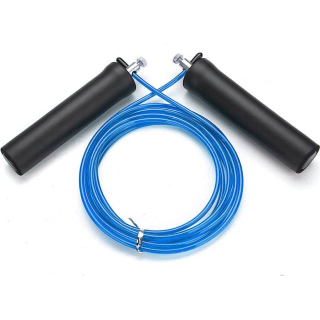 (Blue) 3M Steel Wire Speed Skipping Rope Jumping Adjustable Crossfit Fitnesss Exercise