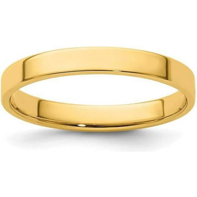 Quality Gold FLL030-7 14K Yellow Gold 3 mm LTW Flat Band - Size 7