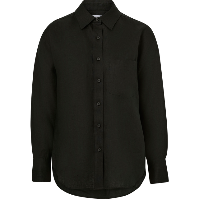 Calvin Klein - Linneskjorta Linen Relaxed Shirt - Svart