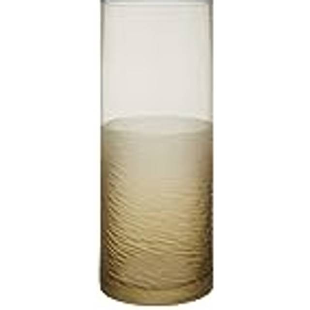 Premier Housewares Room Decor Flower Vase Clear Large Brown Vase Cylindrical Glass Vases For Flowers Black Modern Floor Vase 12 x 12 x 30