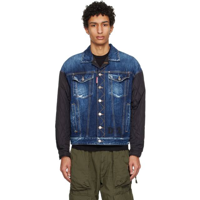 DSQUARED2 Quilted Mix Jacket Blue