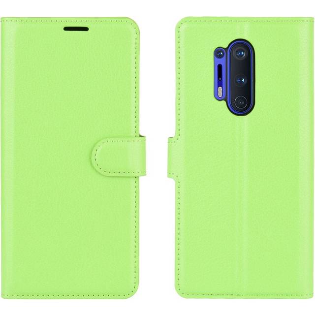 OnePlus 8 Pro Litchi Läder Plånboksfodral - Grön