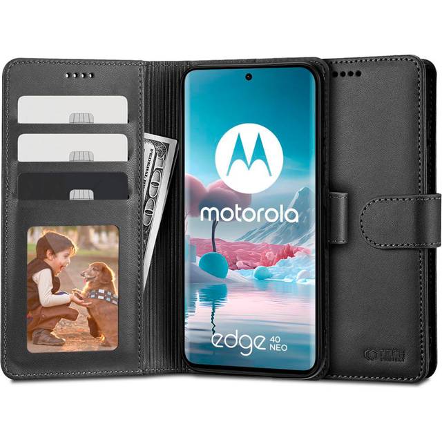 Tech-Protect Motorola Edge 40 Neo PlÃ¥nboksfodral - Svart