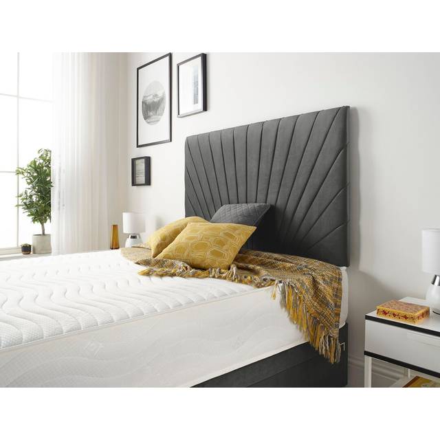 Schofield Platinum Twed Divan Bed - Charcoal (Double (4&#39;6))