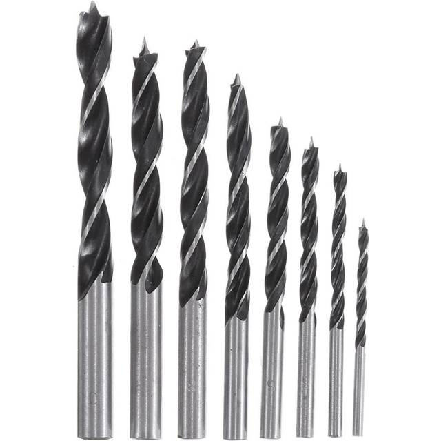 8pcs 3-10mm Carbon Steel Working Auger Drill Woodworking Tool Twist Drill Bit Set