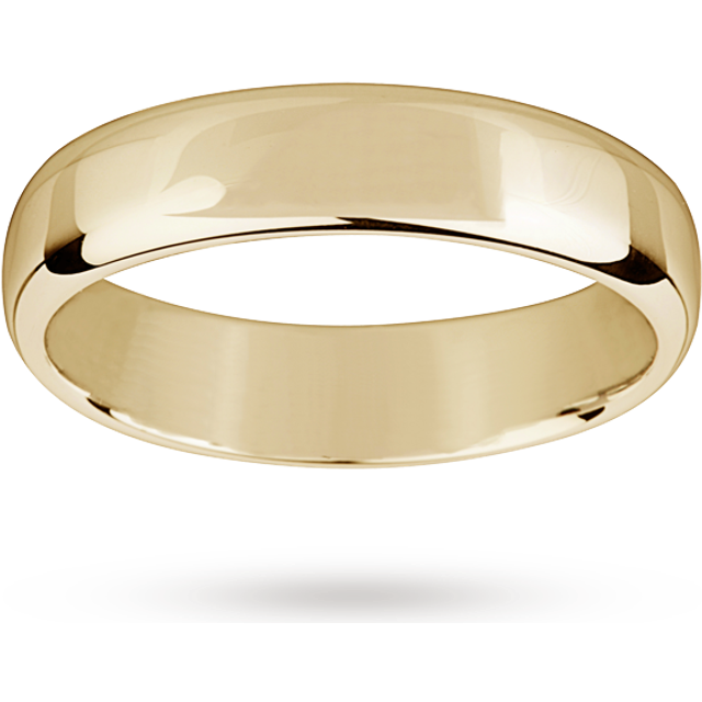 18ct Yellow Gold 5mm Standard Modern Court Court Wedding Ring - Ring Size O
