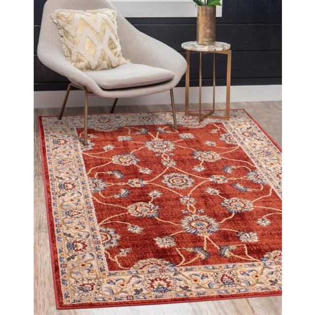 (Terracotta, Small 80x150 cm (2'6''x5')) Traditional Orient 5929 Rug Living Room Bedroom Bordered Classic Rug