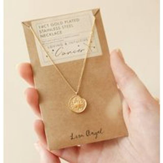 Gold Stainless Steel Cancer Pendant Necklace - gold - one size