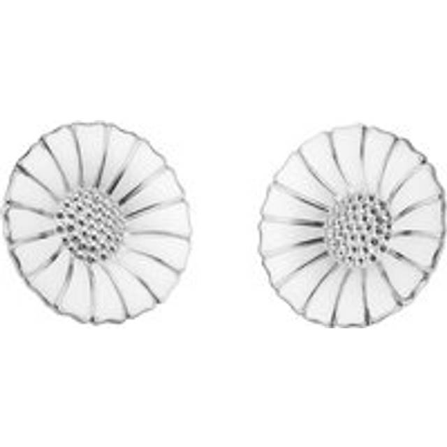 Georg Jensen Daisy Sterling Silver Enamel Stud Earrings - TITLE Silver