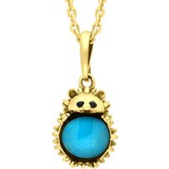 18ct Yellow Gold Turquoise Small Hedgehog Necklace