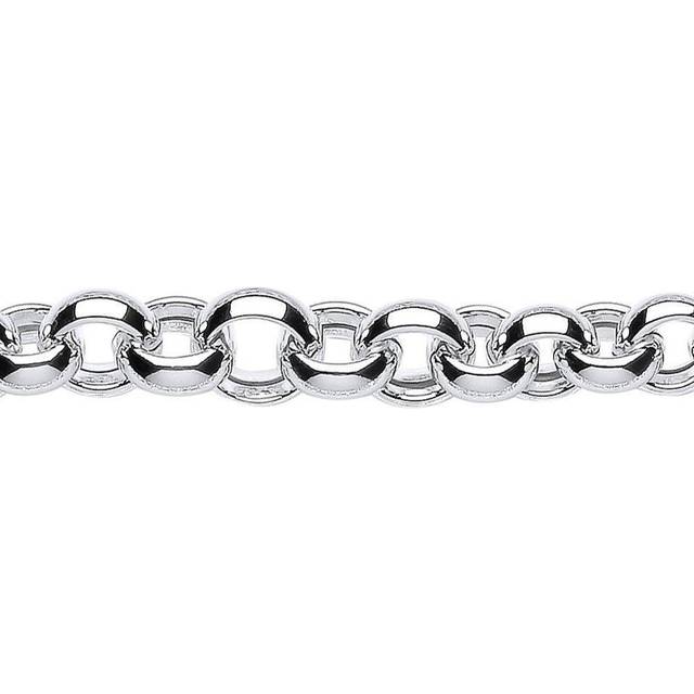Jewelco London Ladies Sterling Silver Graduated Hollow Belcher Chain Bracelet 10mm 8.25 inch - GVB280