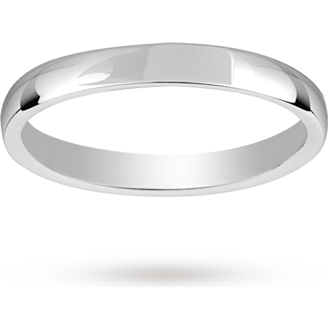 18ct White Gold 2.5mm Standard Court Wedding Ring - Ring Size S
