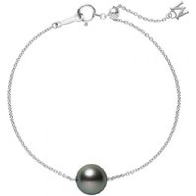 Mikimoto 18ct White Gold 10mm Black South Sea Pearl Adjustable Chain Bracelet