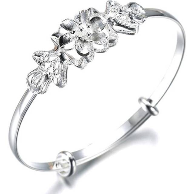2PCS Copper  Woman Bracelet Fashion Flowers Opening Bow Bracelet Lovely Female Fashion Jewelry