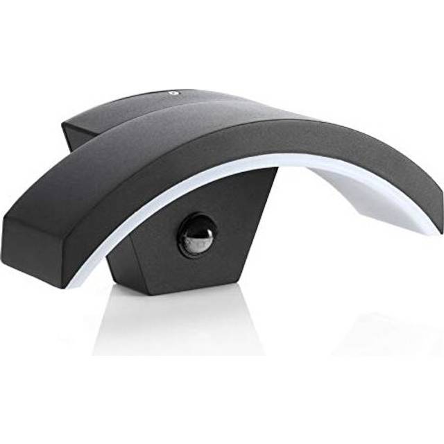 Auraglow pir motion sensor integrated led outdoor wall light security lamp black