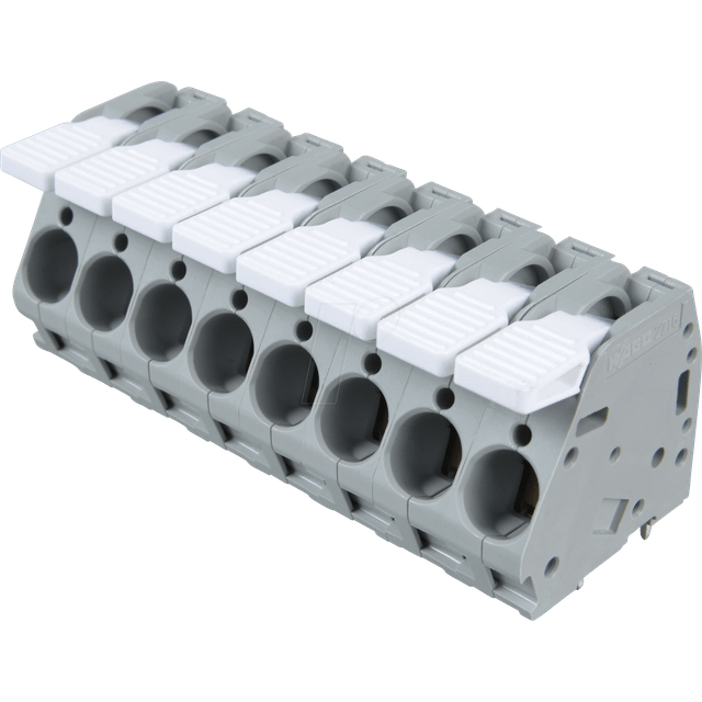 WAGO 2716-108 8 Pole 10mm 76A 30° Lever PCB Terminal Block Grey
