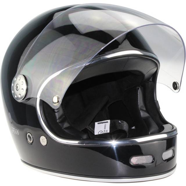 (XL) Viper F656 Full Face Vintage Fiberglass Motorcycle Racing Crash Helmet Black