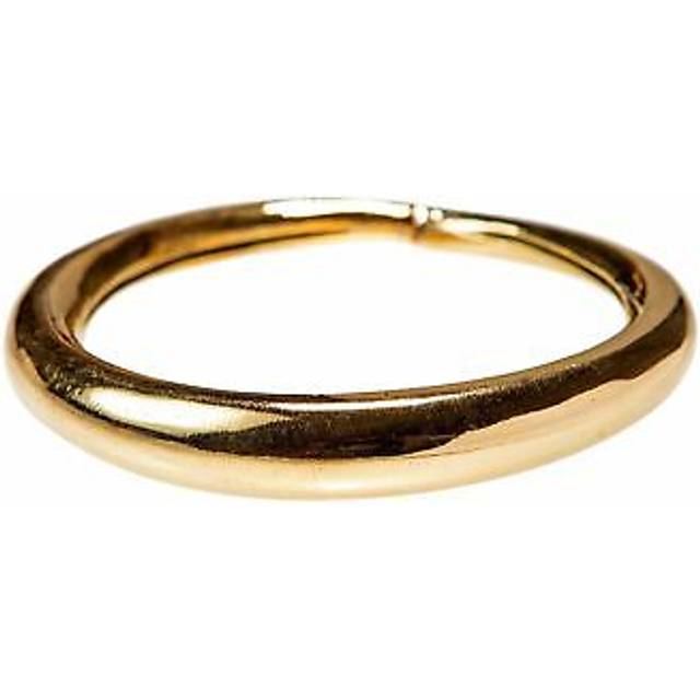 Gold bangle brass chunky tribal boho round tube stackable - 81stgeneration