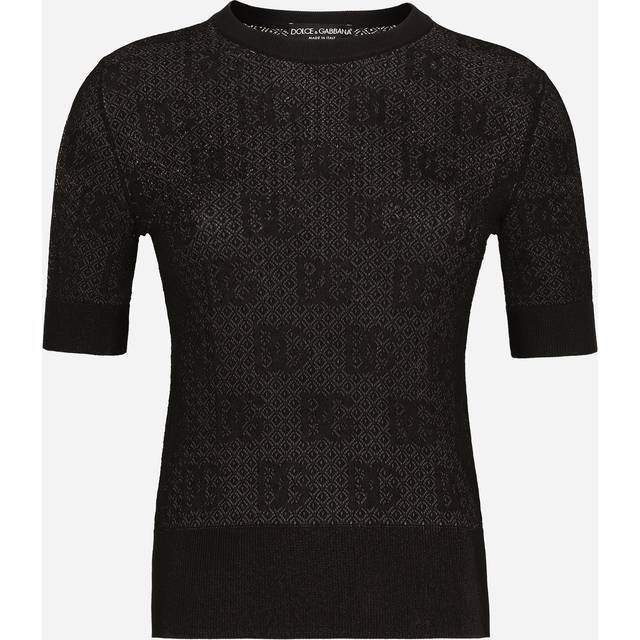 Dolce & Gabbana, Round-neck Knitwear, female, Black, 2XS, Fashionable Jumper Fxx03Tjfmz9N0000