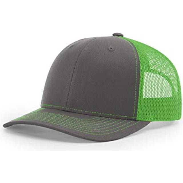 Richardson - Grå trucker Keps - 112 Split Charcoal/Neon Green Trucker @ Hatstore