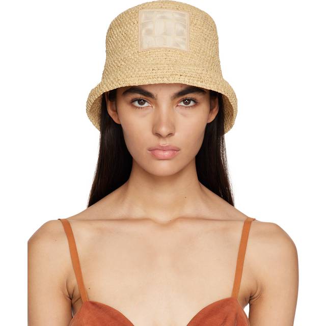Jacquemus Le Bob Ficiu raffia bucket hat - beige (UK 6 7/8)