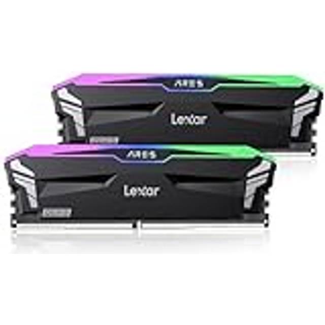 Lexar ARES RGB DDR5 RAM 32GB Kit (2x16GB) 6400MHz, DRAM 288-pin UDIMM Desktop Memory, Högpresterande Datorminne Speldatorminne för XMP 3.0, AMD EXPO, CL32-38-38-76, 1.4V (LD5EU016G-R6400GDLA)