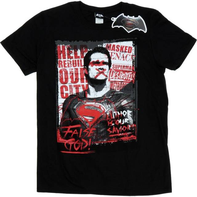 DC Comics Mens Batman v Superman False God T-shirt 3XL svart