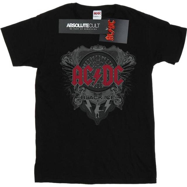 AC/DC Womens/Ladies Black Ice With Red Cotton Boyfriend T-Shirt