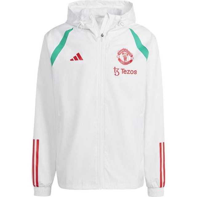 '23-'24 Man Utd Allweather Jacket (White) Men's Polyester Manchester United Made By: Adidas