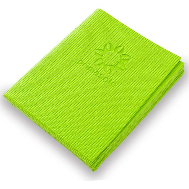 Primasole Folding Travel Yoga Mat Foldable light weight Easy to carry to Workout Fitness Class Beach Park Travel Picnics 4mm thick Lime Green Color PS